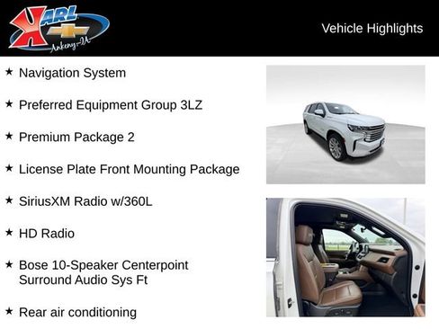 Certified 2021 Chevrolet Tahoe High Country AWD/4WD image 2