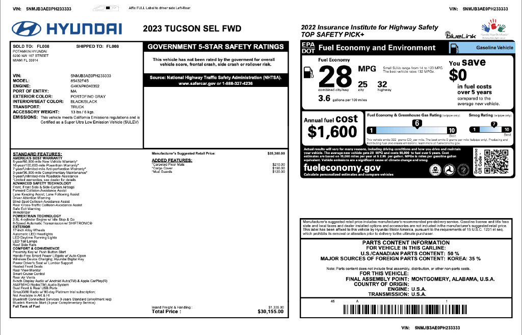 Certified 2023 Hyundai Tucson SEL FWD image 3