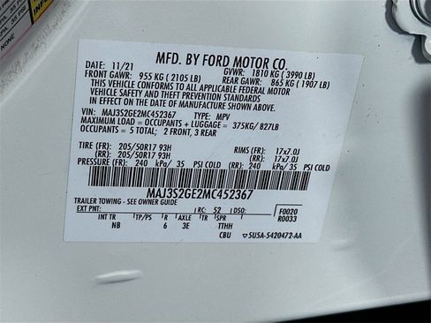 Used 2021 Ford EcoSport SE w/ SE Convenience Package image 32