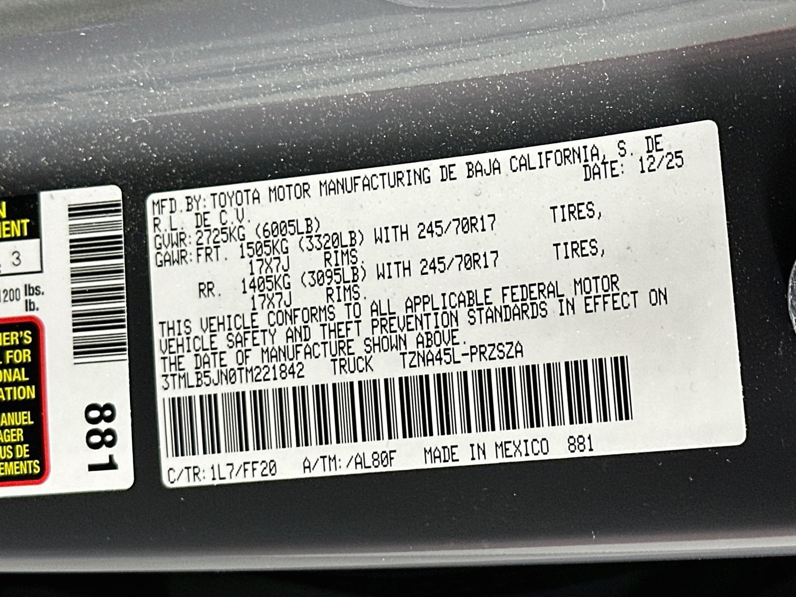 Certified 2026 Toyota Tacoma SR5 AWD/4WD image 30