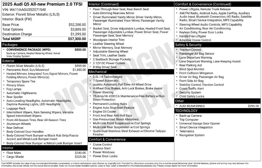 Certified 2025 Audi Q5 Premium w/ Convenience Package AWD/4WD image 6