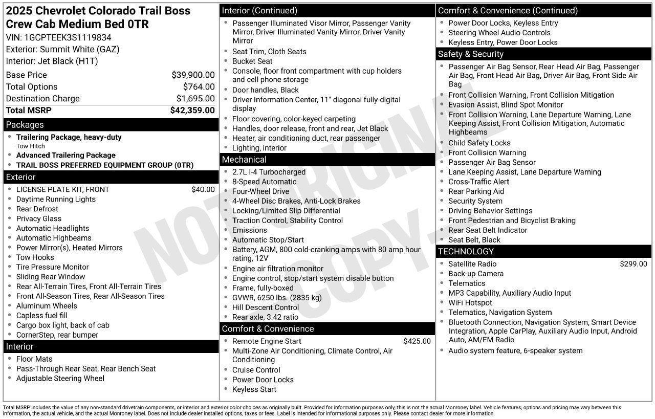 Certified 2025 Chevrolet Colorado Trail Boss AWD/4WD image 30