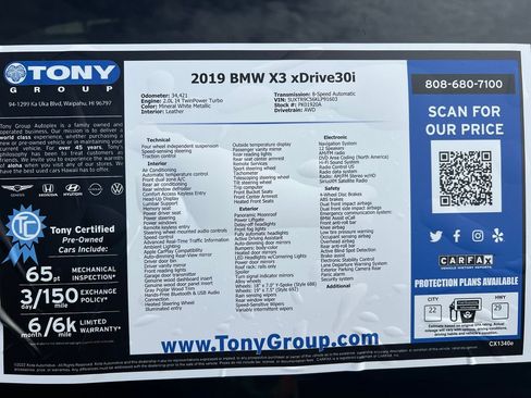Used 2019 BMW X3 xDrive30i w/ Premium Package AWD/4WD image 31