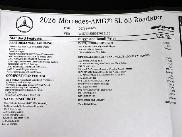New 2026 Mercedes-Benz SL 63 AMG 4MATIC image 25