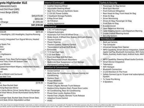 Used 2025 Toyota Highlander XLE AWD/4WD image 3