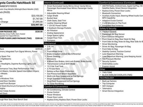 Used 2023 Toyota Corolla SE w/ SE Premium Package FWD image 7