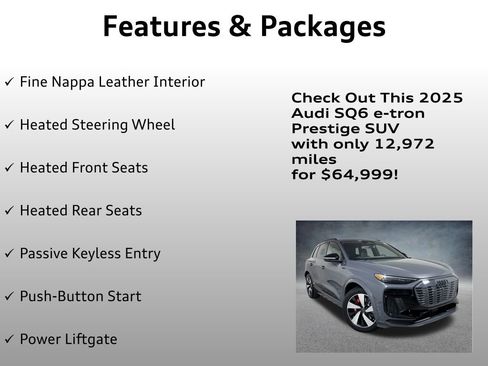 Used 2025 Audi SQ6 e-tron Prestige w/ Black Optic Package image 12