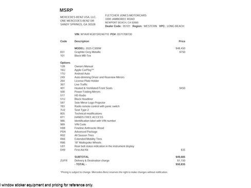 Used 2025 Mercedes-Benz C 300 Sedan image 2