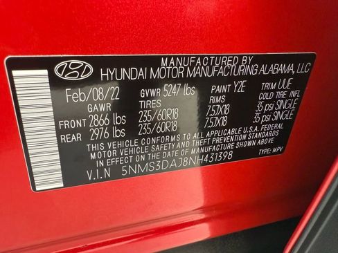 Used 2022 Hyundai Santa Fe SEL w/ Convenience + Premium Package image 51