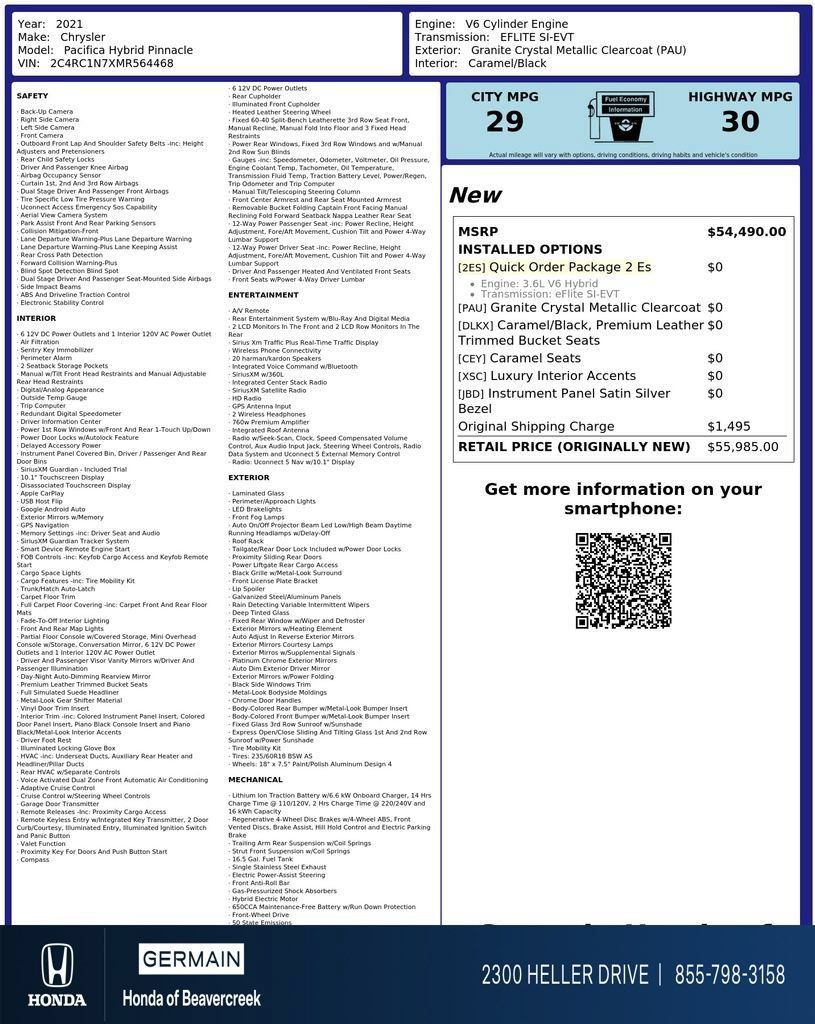 Used 2021 Chrysler Pacifica Pinnacle FWD image 33