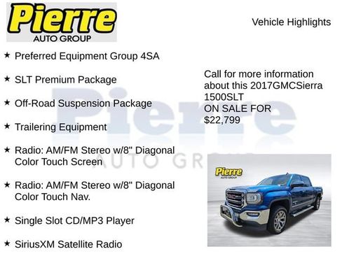 Used 2017 GMC Sierra 1500 SLT w/ SLT Premium Package AWD/4WD image 7