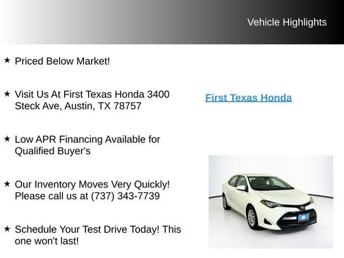 Used 2018 Toyota Corolla LE FWD image 9