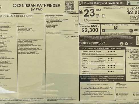 Used 2025 Nissan Pathfinder SV w/ Black Appearance Package image 6