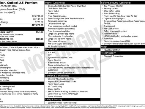 Used 2012 Subaru Outback 2.5i Premium w/ Popular Pkg 1B image 4