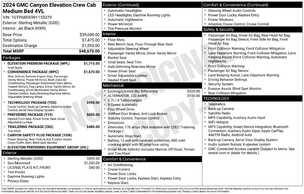 Used 2024 GMC Canyon Elevation w/ Elevation Premium Package AWD/4WD image 21