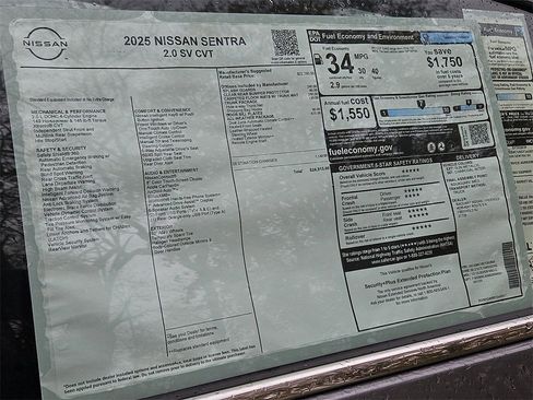 New 2025 Nissan Sentra SV w/ All-Weather Package image 17