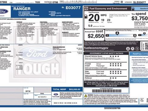 Used 2025 Ford Ranger Lariat w/ FX4 Off-Road Package AWD/4WD image 15