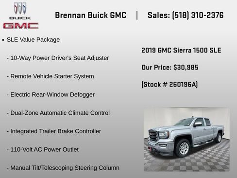 Certified 2019 GMC Sierra 1500 SLE w/ SLE Value Package AWD/4WD image 6
