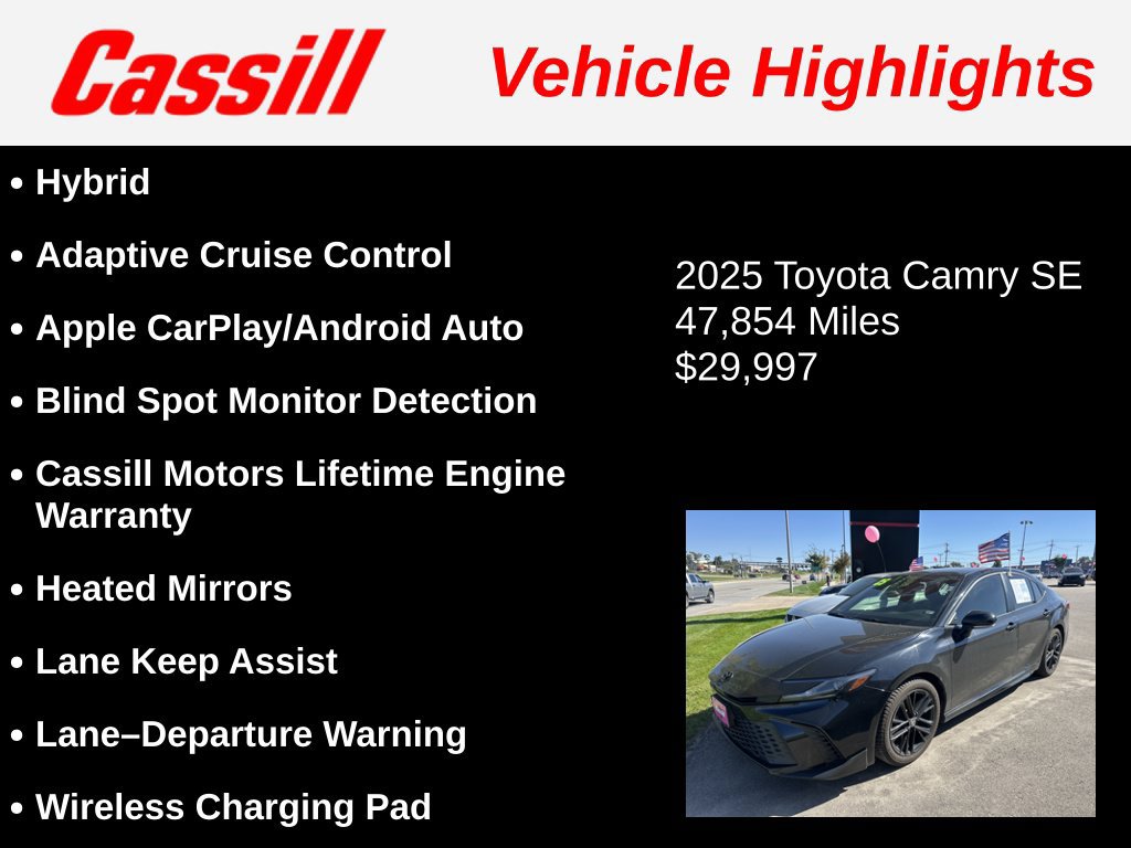 Used 2025 Toyota Camry SE FWD image 3
