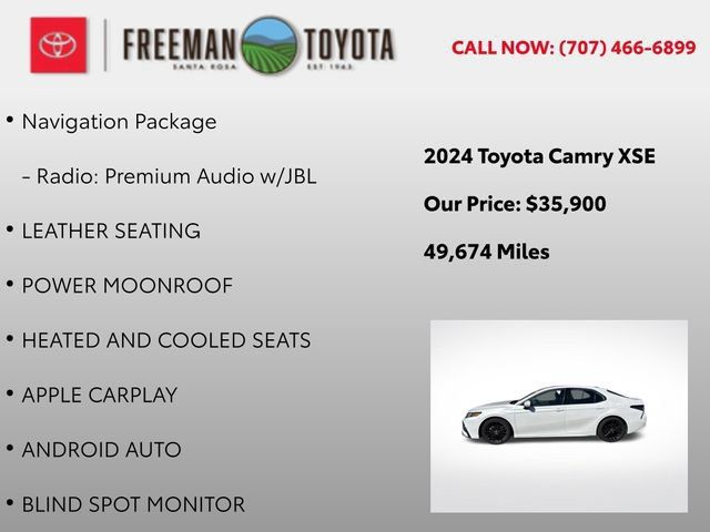 Used 2024 Toyota Camry XSE w/ Navigation Package FWD image 9