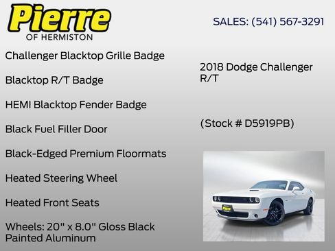 Used 2018 Dodge Challenger R/T w/ Blacktop Package RWD image 18