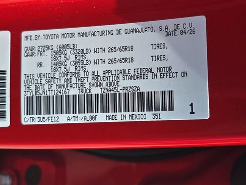 New 2026 Toyota Tacoma TRD Sport AWD/4WD image 34