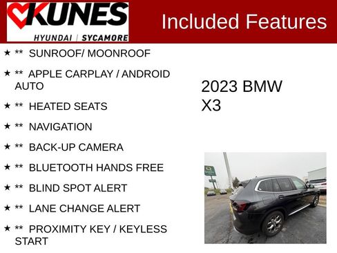 Used 2023 BMW X3 xDrive30i w/ Premium Package image 2