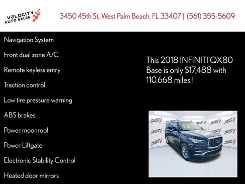 Used 2018 INFINITI QX80 DRIVER ASSISTANCE PACKAGE w/ Driver Assistance Package image 35