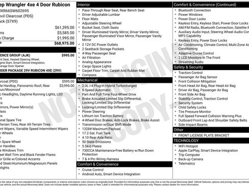 Used 2025 Jeep Wrangler Unlimited Rubicon 4xe w/ Convenience Group AWD/4WD image 3