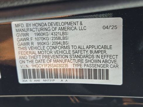 Certified 2025 Honda Accord LX image 13