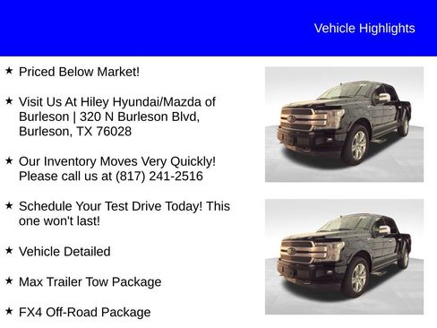 Used 2018 Ford F150 Platinum w/ Equipment Group 701A Luxury image 10