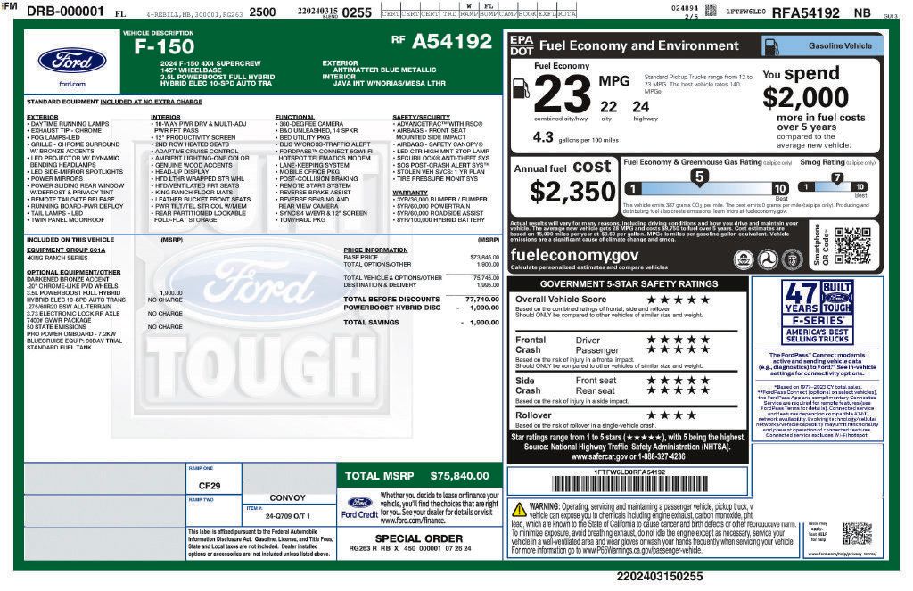 Certified 2024 Ford F150 King Ranch AWD/4WD image 4