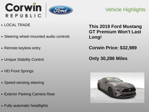 Certified 2019 Ford Mustang GT Premium w/ GT Performance Package image 6