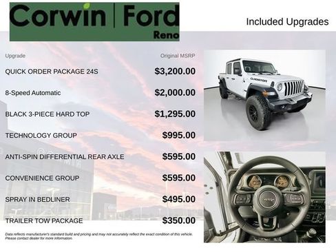 Used 2020 Jeep Gladiator Sport w/ Quick Order Package 24S AWD/4WD image 3