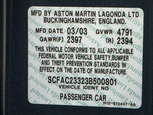 Used 2003 Aston Martin Vanquish image 21