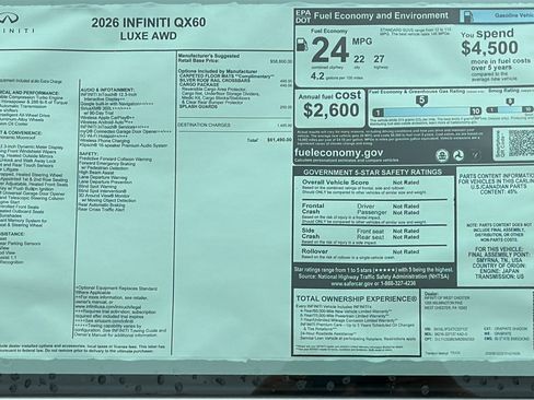 New 2026 INFINITI QX60 Luxe w/ Cargo Package image 13