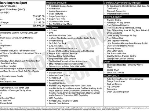 New 2026 Subaru Impreza 2.0i Sport image 7