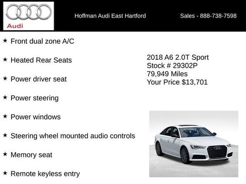 Used 2018 Audi A6 2.0T Premium w/ Cold Weather Package AWD/4WD image 18