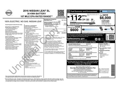 Used 2016 Nissan Leaf SL w/ Premium Package
