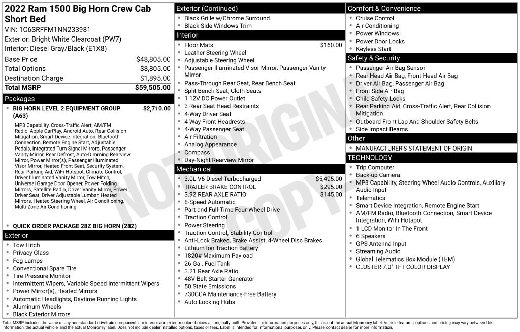 Used 2022 RAM 1500 Big Horn AWD/4WD image 1