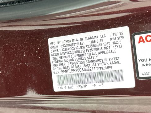 Used 2016 Honda Odyssey Touring Elite image 11