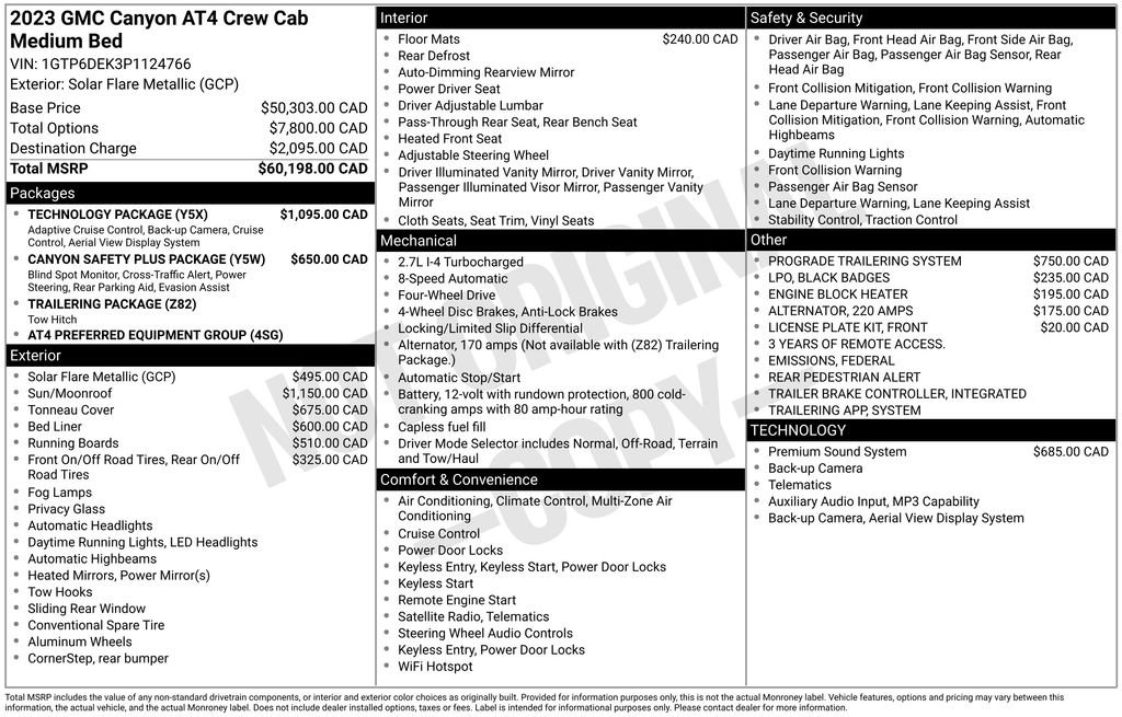 Used 2023 GMC Canyon AT4 w/ Technology Package AWD/4WD image 28