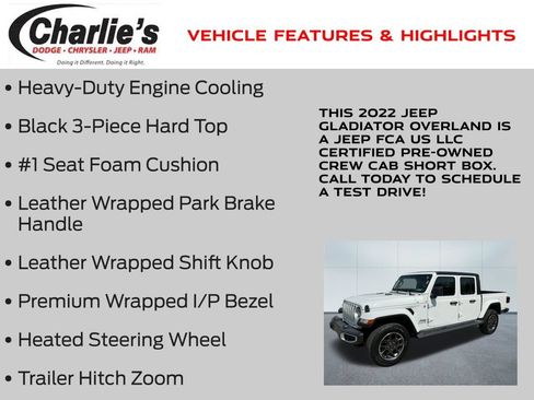 Certified 2022 Jeep Gladiator Overland w/ Popular Equipment Package AWD/4WD image 19