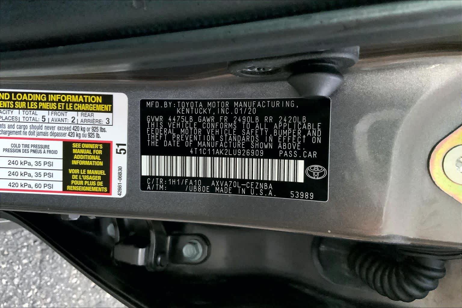 Used 2020 Toyota Camry LE FWD image 29