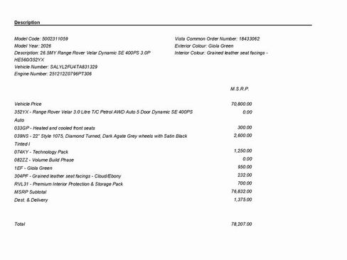 New 2026 Land Rover Range Rover Velar Dynamic SE image 3