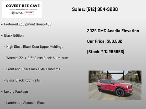 New 2026 GMC Acadia Elevation w/ Black Edition FWD image 6