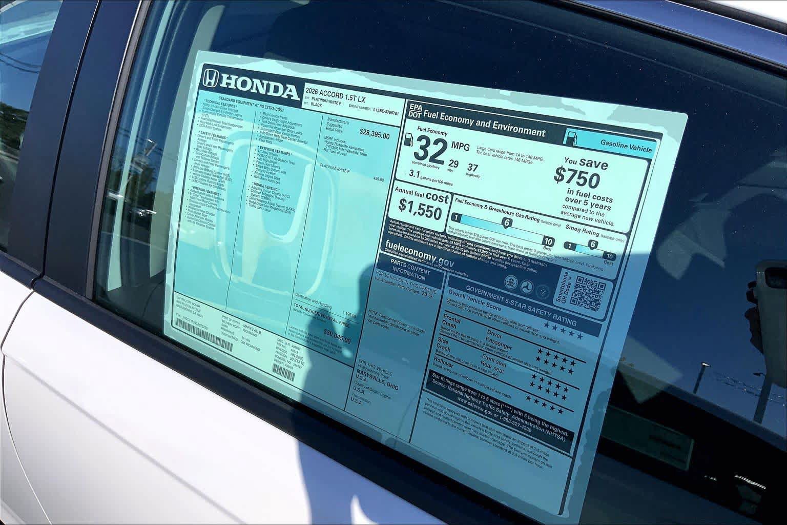 New 2026 Honda Accord LX image 21