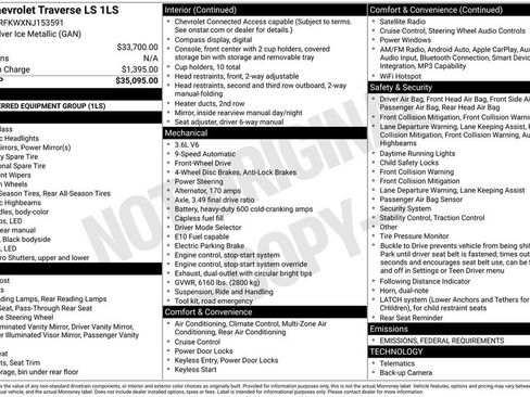 Used 2022 Chevrolet Traverse LS image 6