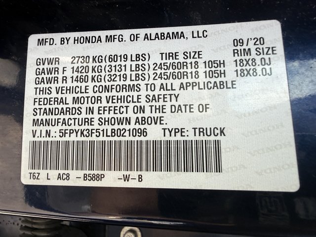 Used 2020 Honda Ridgeline RTL image 32