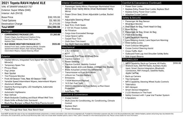 Used 2021 Toyota RAV4 XLE w/ Convenience Package AWD/4WD image 11